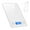 WHITE, variant on Digital Kitchen Scale 1g-10kg Food Scale Waterproof Tempered Glass Platform High Accuracy Multi-Function Scale - High Precision