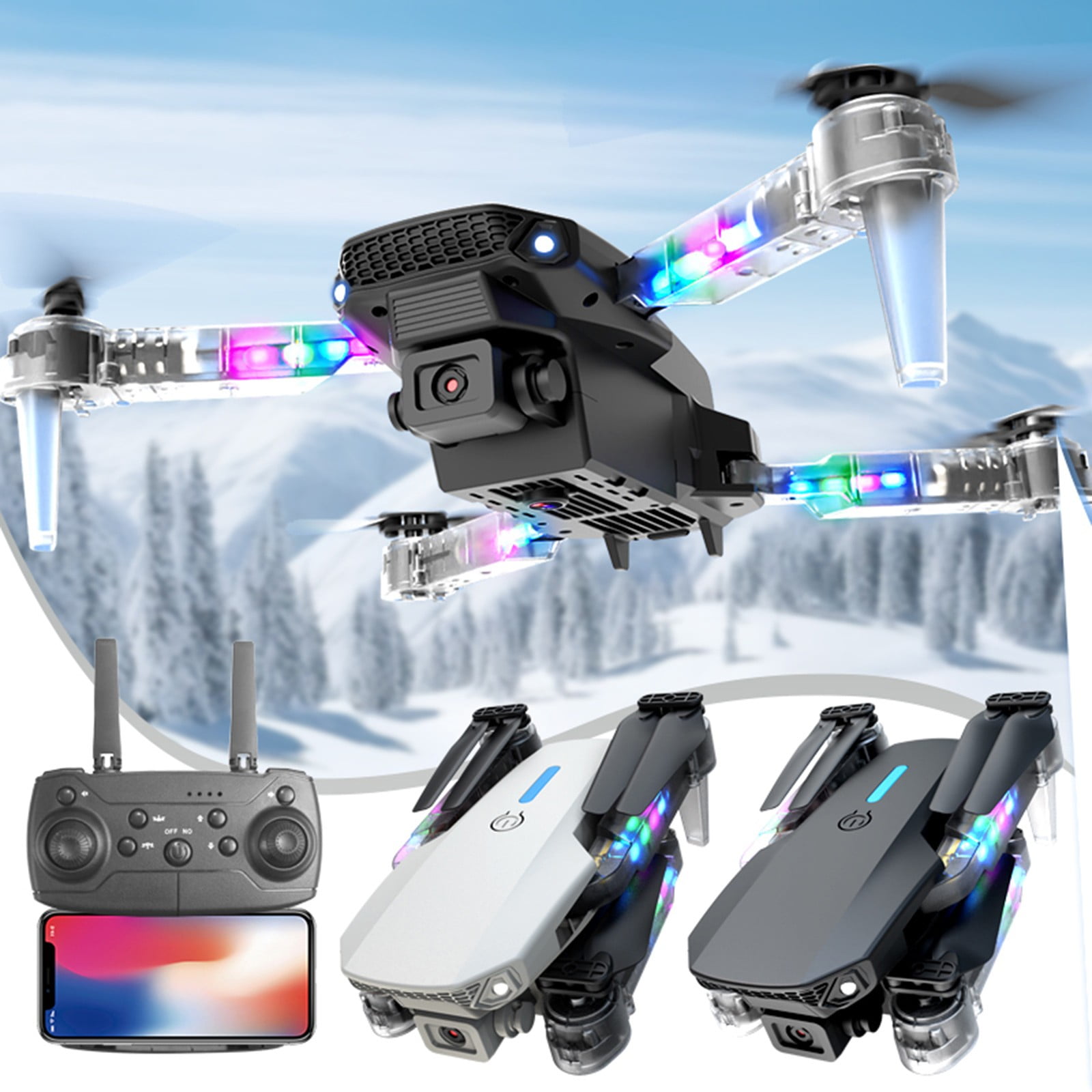 Drone with Camera for Beginners and Kids, Foldable RC Quadcopter with Dual HD Cameras, WiFi FPV Live Video, Altitude Hold