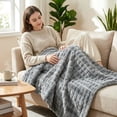 thumbnail image 3 of SoComfy by Bedelite Throw Blanket for Couch and Bed- Super Soft and Warm 3D Checkered Fluffy Fuzzy Fleece Blanket, Luxurious Plush Cozy Blanket for Room Decor Spring, 3 of 8
