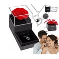 thumbnail image 1 of Flor Eterna Rosas Rojas Exquisita Caja Con Collar Y Regalo Luxuri A03IS, 1 of 4