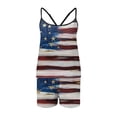 thumbnail image 6 of XIAOCHA Women's Patriotic Flag Print Pajama Set Loose Camisole V Neck Sleepwear Soft Bold Sleep Pajamas Set, 6 of 6