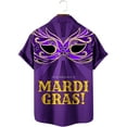 thumbnail image 3 of Aloohaidyvio Mens Mardi Gras Clothing Mardi Gras Unique Button Down Collared Hawaiian Style Fit Shirt for Men 2025 Mardi Gras Shirts Clearance, 3 of 4