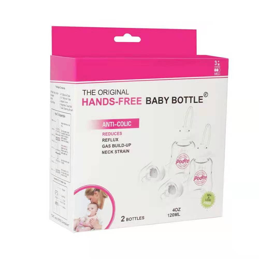 Podee - Botella manos libres para bebé, sistema de alimentación  anti-cólicos, Dinosaur