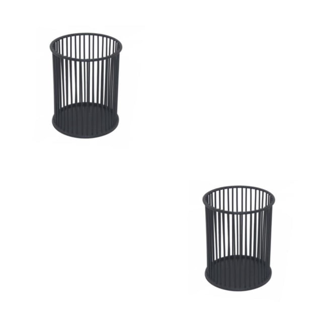Cateissary Portalápices de Metal para oficina, hogar, dormitorio, organizador de hierro, cubo de cepillo con Control remoto hueco para Negro 2piezas