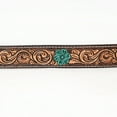 thumbnail image 3 of BE BAR H EQUINE Turquoise Flower Hand Painted Western Leather Men And Women Belt Brown, 3 of 4