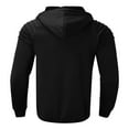 thumbnail image 3 of YOPTOP Cardigan à Capuche à Manches Longues Plié pour Hommes Automne, Noir, G, 3 of 6