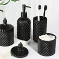 thumbnail image 6 of Bathroom Accessories Set, 4 Pack Clear Glass Bath Accessory Sets Complete, Diamond Soap Dispenser and Toothbrush Holder Set for Bathroom Counter Organizer Essentials, 6 of 7