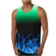 thumbnail image 1 of EGNMCR Débardeurs Homme Homme Décontracté Mode Dégradé Imprimé Chandail Col Rond Débardeurs de Sport, 1 of 4