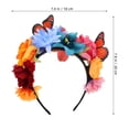 thumbnail image 4 of Diadema de mariposa con flores de carnaval, accesorio floral para festivales, disfraz de Halloween, elegante decoración para el cabello para mujeres, 4 of 8