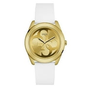 Guess W0911L7 Women Gold Dial White Silicone Band Watch