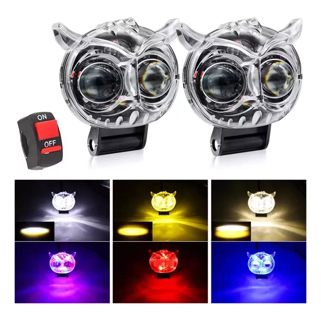 Par Faros Led Auxiliares Lupa Para Moto Auto 80w