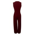 thumbnail image 5 of Womens Sleeveless Wide Leg Pants Cocktail Pantsuit Jumpsuit Rhinestones Solid Romper Loose Trendy Playsuit, 5 of 5