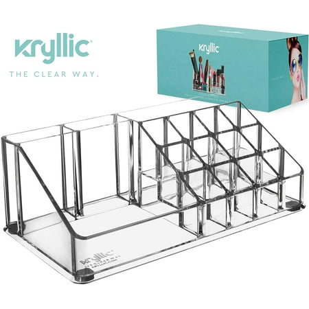 Nail Polish Organizer Box Lipstick Makeup Cosmetic Storage Organizer - Clear organizers for brush palette make up eyeshadow nail polish perfume lipsticks lipgloss pens & more! Acrylic vanity case holder for any size cosmetics ()