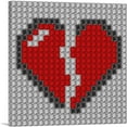 thumbnail image 1 of ARTCANVAS Broken Heart Emoticon Love Lovers Jewel Pixel Canvas Art Print - Size: 12" x 12" (1.50" Deep), 1 of 9