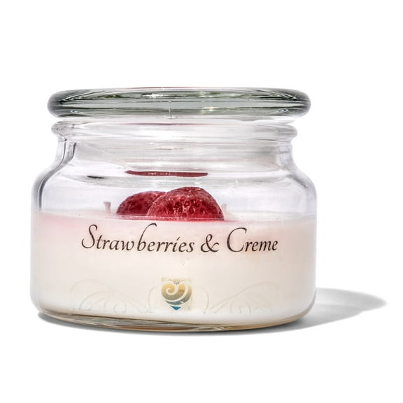 Blak Beautys Strawberries & Cream Strong scented glass Jar Candle 2 Wick 10OZ