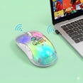 thumbnail image 5 of memzuoix Wireless Rechargeable LED Mouse, 2.4G with USB Receiver, 5-Button, 1200 DPI, Ambidextrous Design for PC, Laptop, Desktop, Chromebook, Mac –Green, 5 of 9