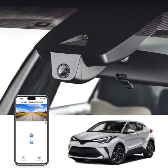 Mangoal 4K Dash Cam Starvis Sensor Custom Fit for Toyota C-HR 2021 2022 LE Limited XLE Nightshade (Model A), OEM Look, UHD 2160P Video, Loop Recording, GPS, 64GB Card