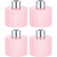 thumbnail image 1 of HARFINGTON 4pcs Empty Glass Diffuser Bottle 140ml/4.7oz Refillable Fragrance Accessories Aromatherapy Jar Container for Replacement Reed Diffuser DIY Home Bathroom Pink with Silver Tone Cap, 1 of 6