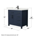 thumbnail image 4 of Beckett 36" Dark Blue Single Vanity & Giotto Quartz Top (1-Hole) & Black Trim, 4 of 5