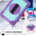 thumbnail image 4 of for Samsung Galaxy Tab S6 Lite 10.4 Inch 2024/2022/2020 (Model: SM-P620/P625/P613/P619/P610/P615/P617),Ring Kickstand Handle Wrist Armor Heavy Duty Rugged Cover+Adjustable Shoulder Strap,Purple+Blue, 4 of 8