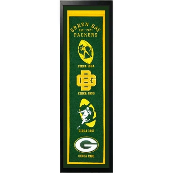Encore Select 109-82 Green Bay Packers Logo History Felt Banner - 14 x 37 in.