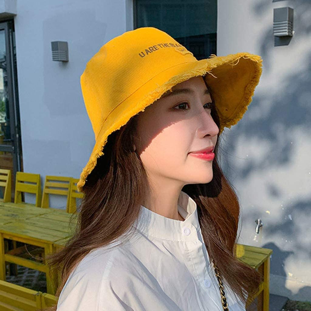 Frayed Bucket Hat for Women Men Trendy 