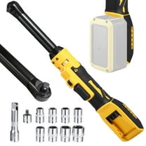 3/8 in Cordless Ratchet Wrench Set, Compatible with DEWALT 21V Battery, 6 in Extended Head, Electric Power Ratchet Tool Auto Repair Kit with 1/4 in Adapter, 3 in Extension Bar, 8 Sockets