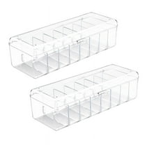 2Pcs Trading Card Storage Box, Box Plastic, Case with Removable Dividers, for Standard