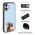 thumbnail image 2 of WIRESTER Shockproof Soft Rubber Cover Case for Apple iPhone 16 6.1" 2024, Brown Gray Squirrel On Light Blue Background, 2 of 5