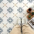 thumbnail image 2 of 10Pcs Bohemian Floral Peel and Stick Floor Tiles， 12x12 Covers 10 Sq. Ft. SelfAdhesive DIY Vinyl Flooring， Removable Waterproof Tile Decals for Bathroom， Kitchen， Living Room， Staircase， Shelf, 2 of 8