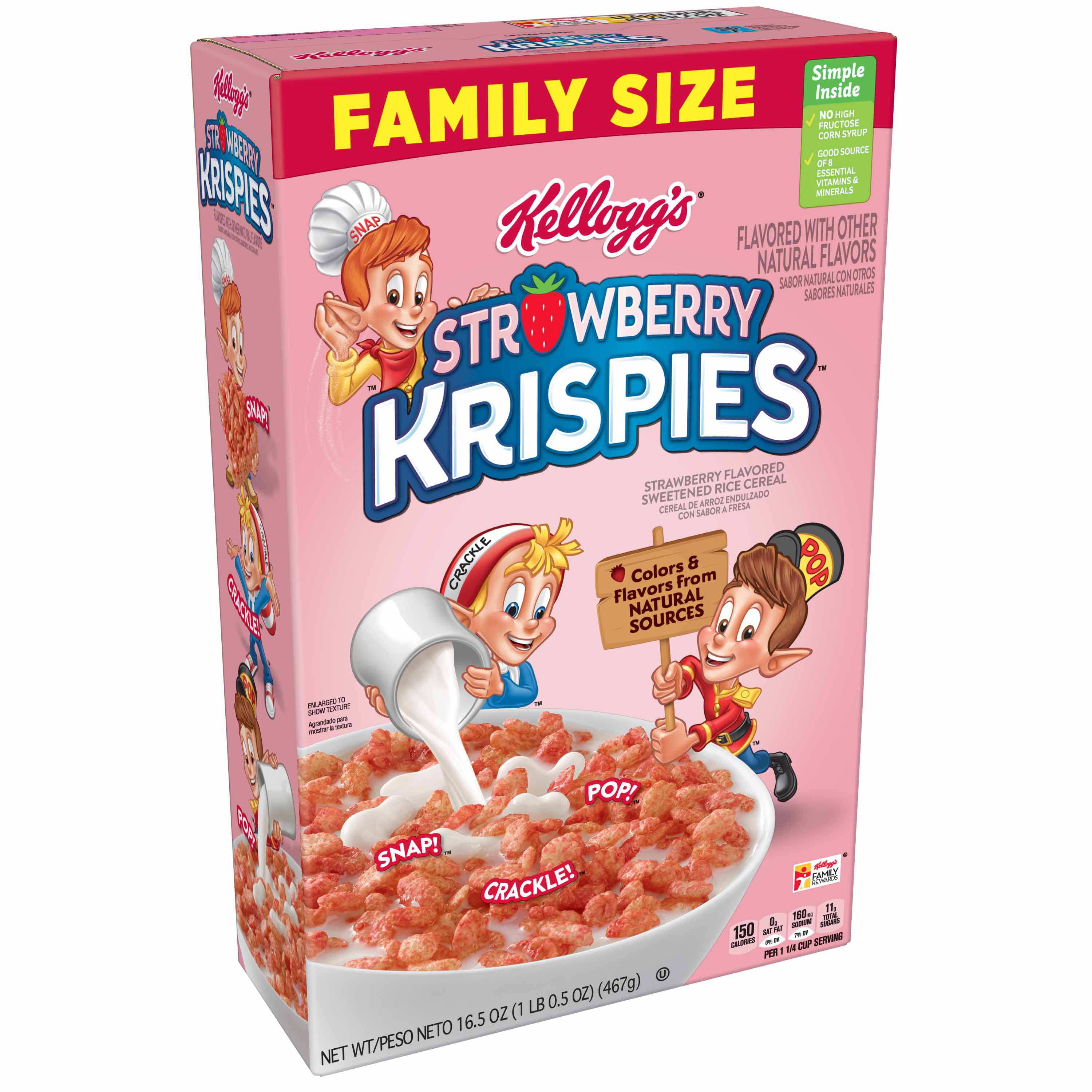 Kellogg S Strawberry Krispies Breakfast Cereal Original 16 5 Oz Box