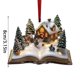 thumbnail image 3 of xihome Adorno navideño plano 2D de acrlico con forma de estantera y rbol de Navidad, con asa para colgar - Diseño de libros apilados, decoracin navideña para rboles, ventanas y puertas, 3 of 6