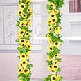 thumbnail image 1 of 1 pieza, guirnalda de girasol artificial, decoración de arco floral amarillo, adecuada for bodas, compromisos y decoración del hogar, no requiere electricidad ni pilas, decoración de girasol, 1 of 3