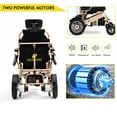 thumbnail image 6 of Fold And Travel Manual Recline Lightweight Foldable Remote Control Portable Electric Power Wheelchair - Gold Frame with 2 Batteries, 6 of 6