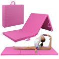 thumbnail image 4 of 6' x 2' Tri-Fold Portable Folding Exercise Gym Mat Extra Thick Foam Gymnastics Mat Aerobics Yoga Martial Arts Stretching Core Workouts With Carrying Handle,Pink, 4 of 14