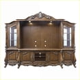 thumbnail image 6 of Entertainment Furniture Latisha Antique Oak Finish with Floral Trim, Touch Light & Tempered Glass | Oak | TV Size Ranges 60-69 inches, 6 of 6