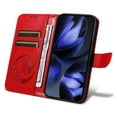 thumbnail image 5 of ELEHOLD Wallet Case for iPhone 17, Butterfly Embossed Phone Case with Kickstand and Card Slots, Shockproof Leather Cover with Wrist Strap,Red, 5 of 6