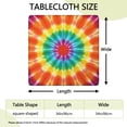 thumbnail image 2 of Rainbow Tie Dye Mandala Pattern Square Fitted Tablecloth with Elastic Edge,Square Table Cover,Washable Elastic Table Cover for Home Kitchen Party Decor 34"x34", 2 of 6