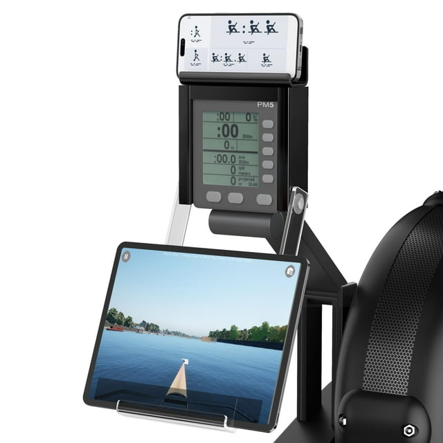 Phone & Tablet Holder Compatible with Concept 2 Rowing Machine & Skierg with PM5 Monitor, Phone & Tablet Mount, Rower Accessories, 2-in-1 Tablet Stand for