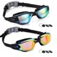 thumbnail image 1 of Gafas de natación de silicona para adultos, gafas para miopía, gafas con revestimiento antivaho, 1 of 6