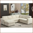 thumbnail image 6 of 110.75" U-Shaped Sectional Sofa with Storage Chaise, Modern Chenille Beige Sofa with Crystal Buttons for Living Room | Beige | Chenille | Modern | Cushion Back | Square Arms, 6 of 26