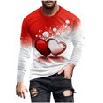 thumbnail image 2 of Valentine's Day T-Shirt for Men, Long Sleeve Graphic Shirts Men, Men Casual Fashion Printing Round Neck Pullover T-Shirt Long Sleeved Tops, 2 of 5