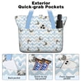 thumbnail image 2 of Tote Bag for Women - Pug and Footprints Shoulder Bag - Large Utility Work Duffle Bag with Zipper Handbag for Travel, Work, Sprots, 2 of 5
