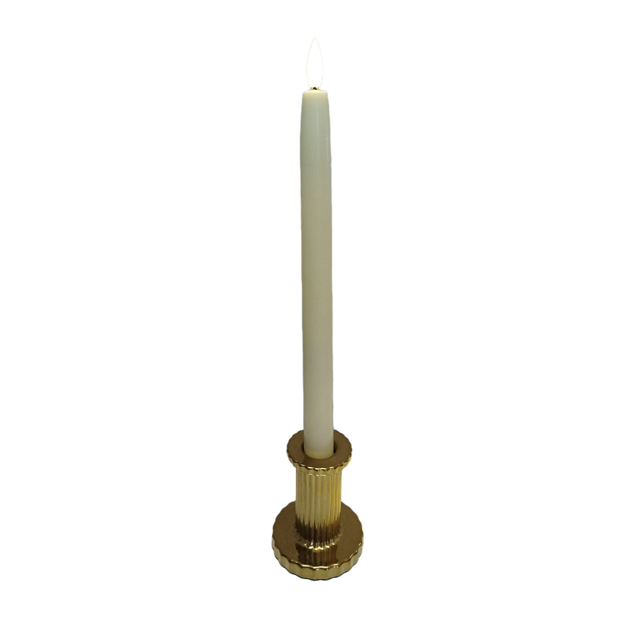 Mainstays Plastic Flameless LED Taper Candles with Wax Coating, Ivory, 11", 2 Count