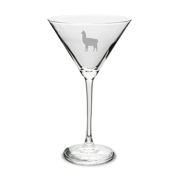 Llama Deep Etched Martini Glass
