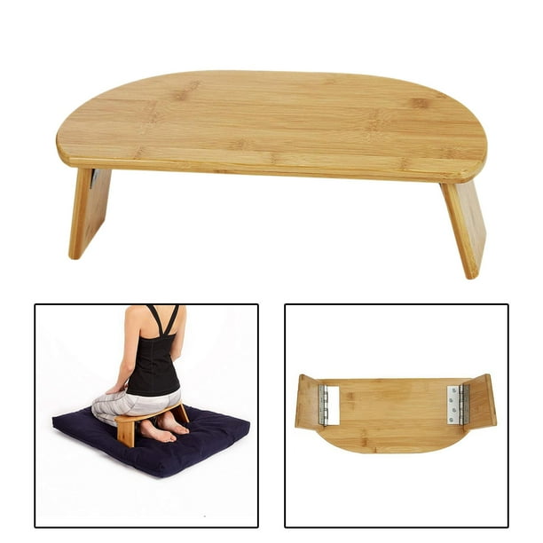 Banc De Méditation En Bambou - Chaise Basse De Yoga Portable 43x19x17 Cm