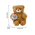 thumbnail image 2 of JeashCHAT Valentine's Day Gift Teddy Bear Stuffed Animal Cute Bear Plush Toy with Flowers, Soft Pillow Toy Birthday Gift, 7.87 Inch, 2 of 4