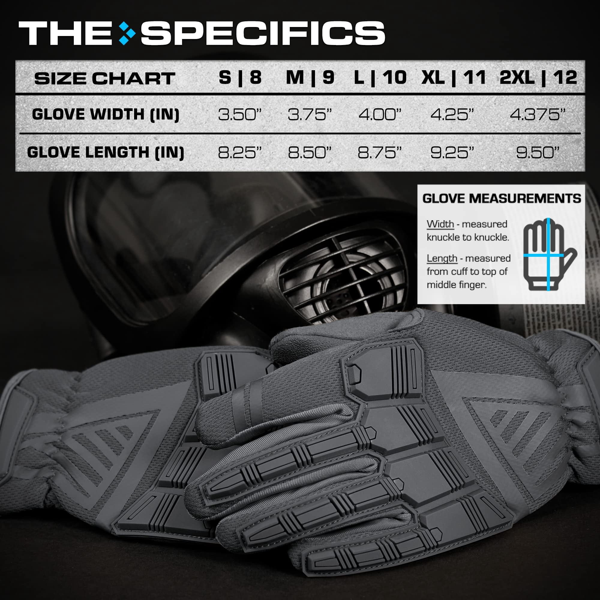 Glove Station - Impulse Guard Gloves for Men - Touch Screen Gloves Working Gloves Ideal for Sports & Outdoors, Motorcycle - Gray, XX-Large