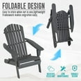 thumbnail image 4 of FDW Folding Adirondack Chair Weather Resistant Lawn Chair Pinewood Patio Chairs Wood Porch Chair with Wood Texture for Patio Garden Lawn Backyard Deck Pool Beach Firepit,Grey 2 pcs, 4 of 7