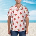 thumbnail image 4 of Balery Strawberry Print Men's Hawaiian Shirts Short Sleeve Beach Shirt Relaxed Fit Vacation Button Down Shirts-XX-Large, 4 of 9